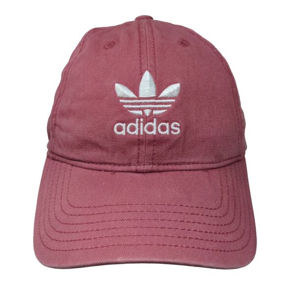 Adidas Trefoil 3 Stripes Women's Slideback Hat Red OSFW Embroidered - Picture 1 of 7